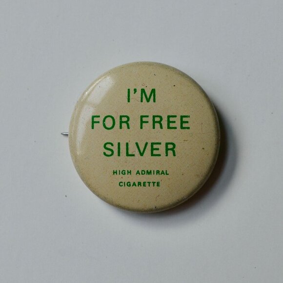 High Admiral Cigarette I'm for Free Silver Tiny Pin Button - Picture 1 of 4